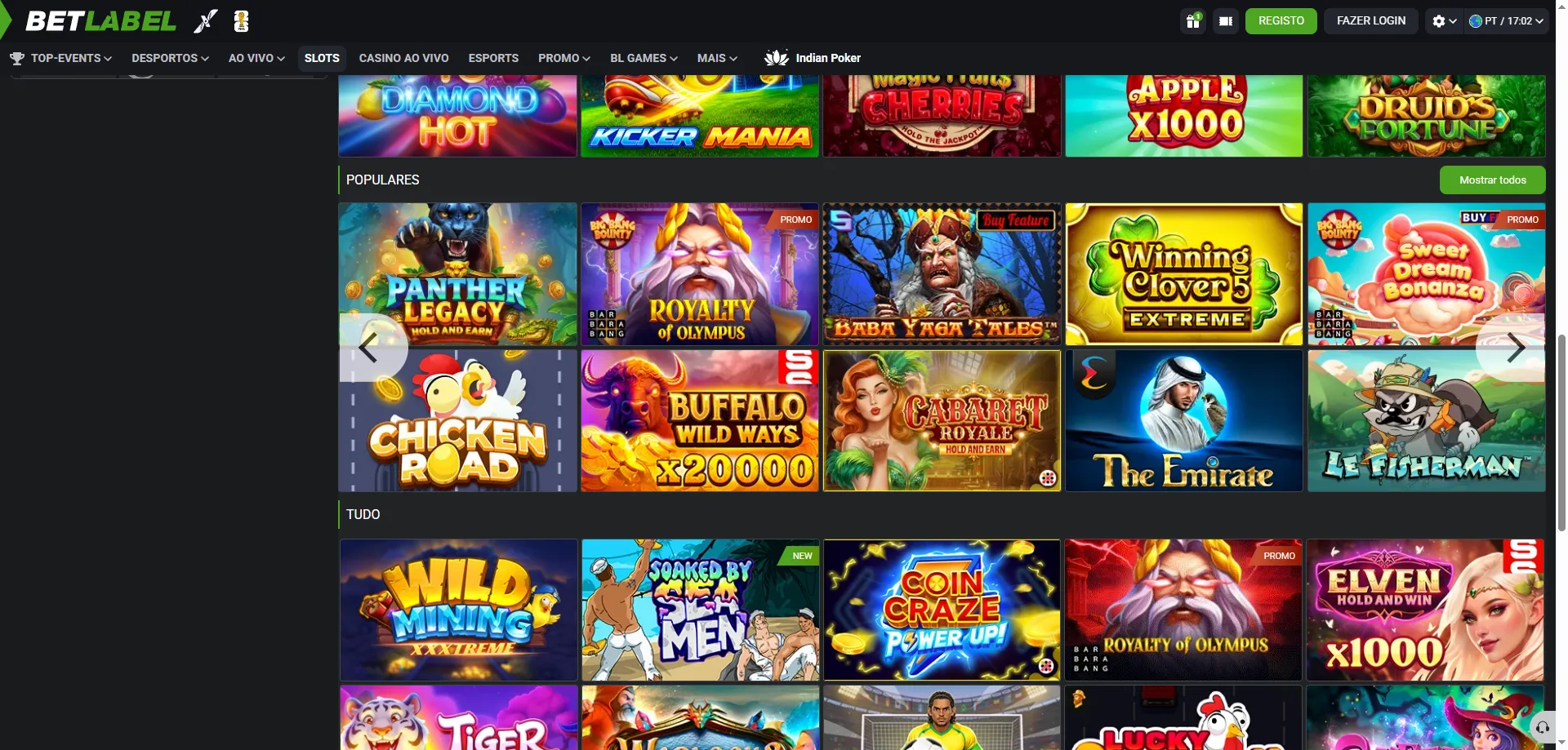 BetLabel Casino slots e jogos ao vivo &mdash; mais de 9.000 t&iacute;tulos dispon&iacute;veis